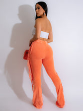 Load image into Gallery viewer, Fringed tight fitting micro flared pants AY3587
