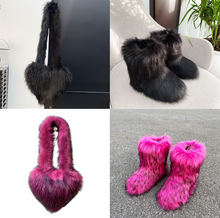 Load image into Gallery viewer, Hot selling solid color fur two-piece set(shoes and bags) HPSD325
