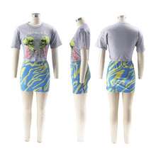 Load image into Gallery viewer, Fashion short sleeve t-shirt trend print set AY3536
