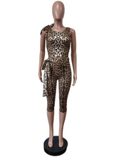 Load image into Gallery viewer, Fashion leopard print tie two-piece set AY3646
