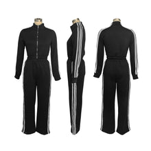 Load image into Gallery viewer, Fashion zipper striped two-piece set AY3609
