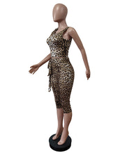 Load image into Gallery viewer, Fashion leopard print tie two-piece set AY3646
