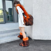 Load image into Gallery viewer, Hot selling solid color fur two-piece set(shoes and bags) HPSD325
