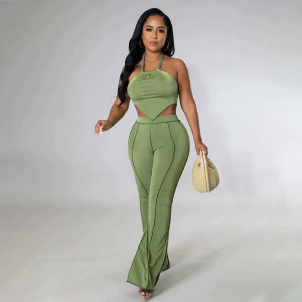 Sexy solid color two-piece set AY3050