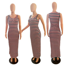 Load image into Gallery viewer, Fashion striped tank top loose fitting dress AY2958
