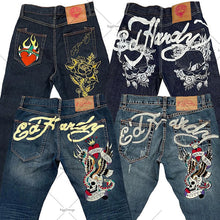 Load image into Gallery viewer, Printed hip-hop straight leg retro loose leg jeans AY3449
