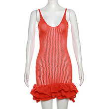 Load image into Gallery viewer, Sexy hollow out wooden ear edge knitted dress AY3481
