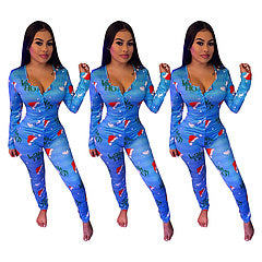 Christmas printed jumpsuit AY3279