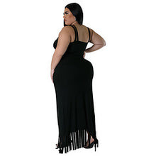 Load image into Gallery viewer, Oversized women&#39;s tassel irregular sleeveless skirt set AY3470
