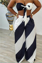 Load image into Gallery viewer, Sexy chest wrapped printed wide leg pants set（AY3461
