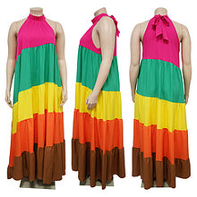 Load image into Gallery viewer, Fashion patchwork contrasting long dress AY3564
