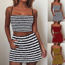 Load image into Gallery viewer, Striped strap suit dress AY2764
