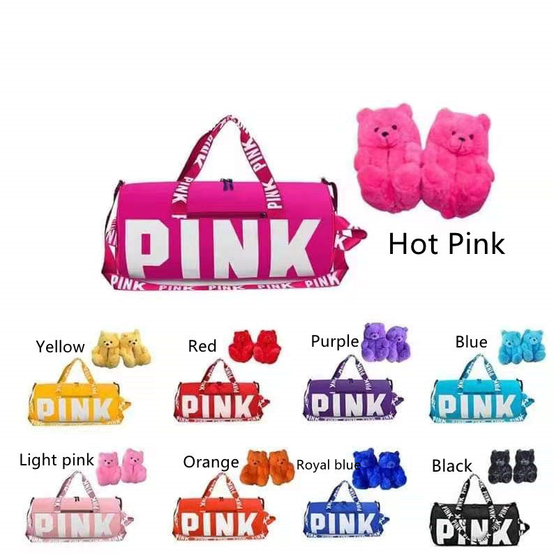 Teddy bear slippers +bags  SET