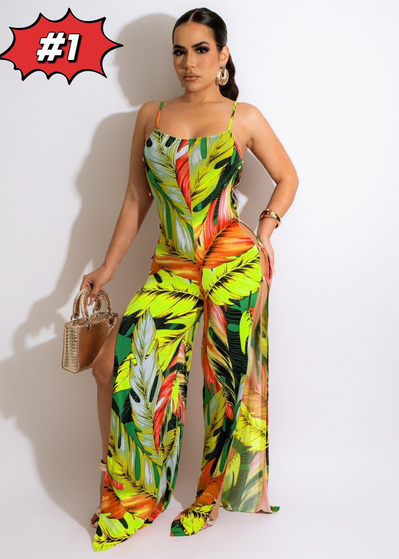 Printed suspender Jumpsuit AY2027