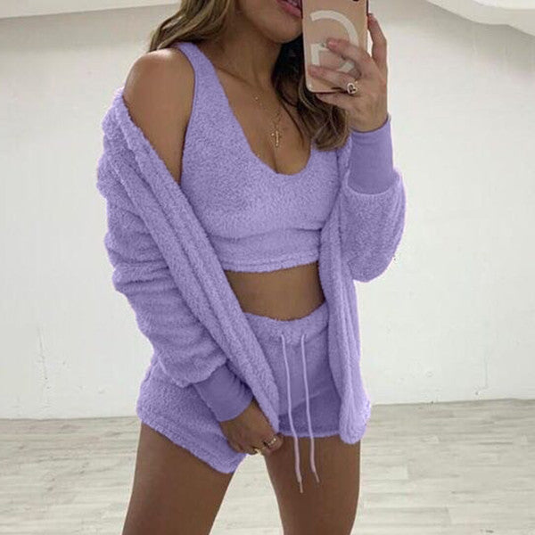 Plush long sleeve three piece set（AY2491）