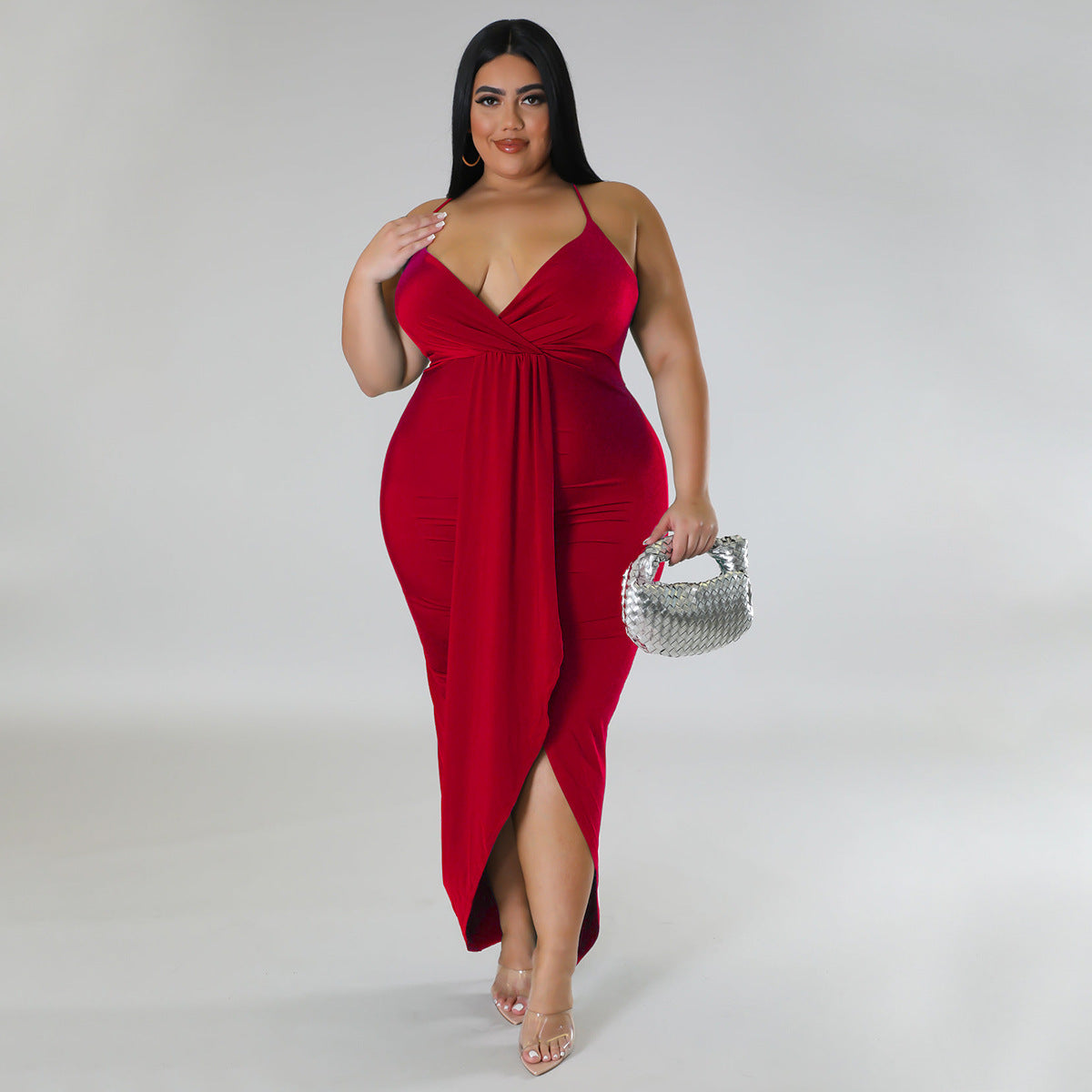 Hot selling V-neck stretch dress  AY2660