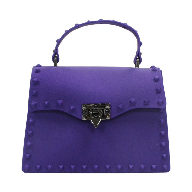 Multicolor rivet jelly fashion pouch AB2015