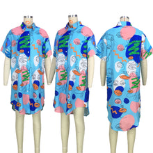 Load image into Gallery viewer, Fashion abstract printed shirt dress AY2685
