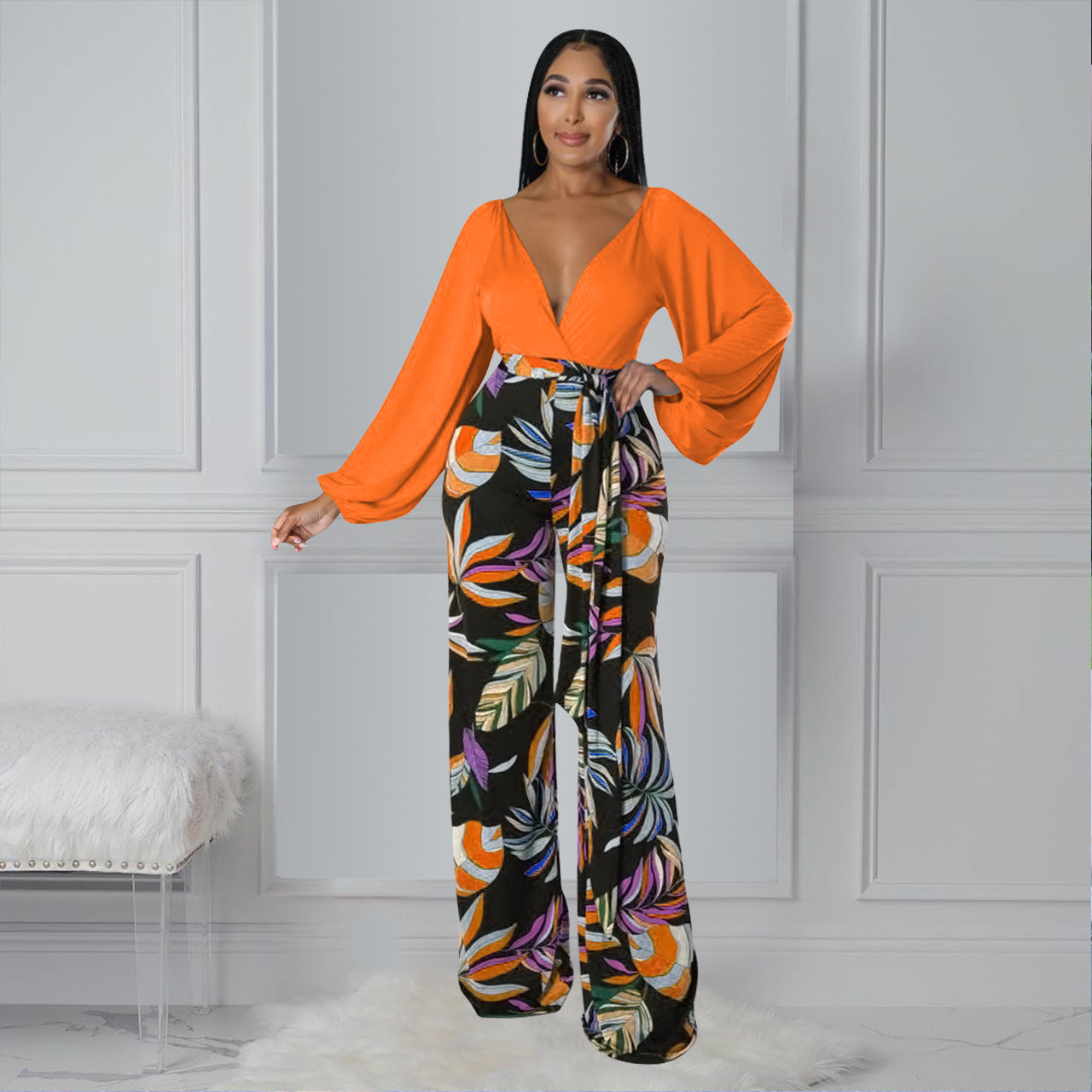 New deep V printing two-piece set（AY2380）