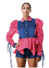 Load image into Gallery viewer, Splice strap denim top（AY2533）
