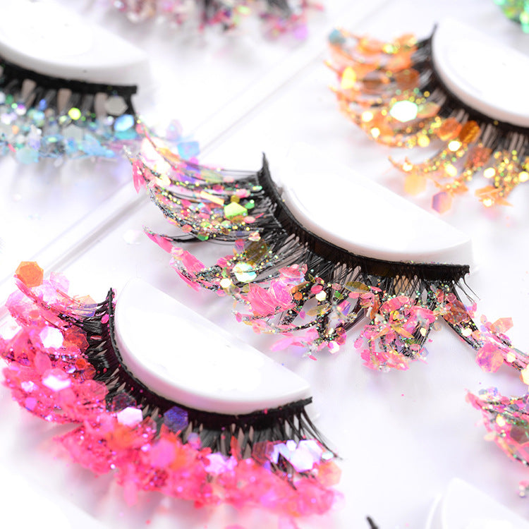 Starry sky luminous fluorescent color changing 25mm false eyelashes（AH5057）