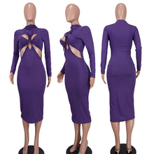 Load image into Gallery viewer, Solid Color Medium High Neck Large Pit Dress(AY2625)
