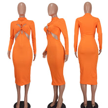 Load image into Gallery viewer, Solid Color Medium High Neck Large Pit Dress(AY2625)
